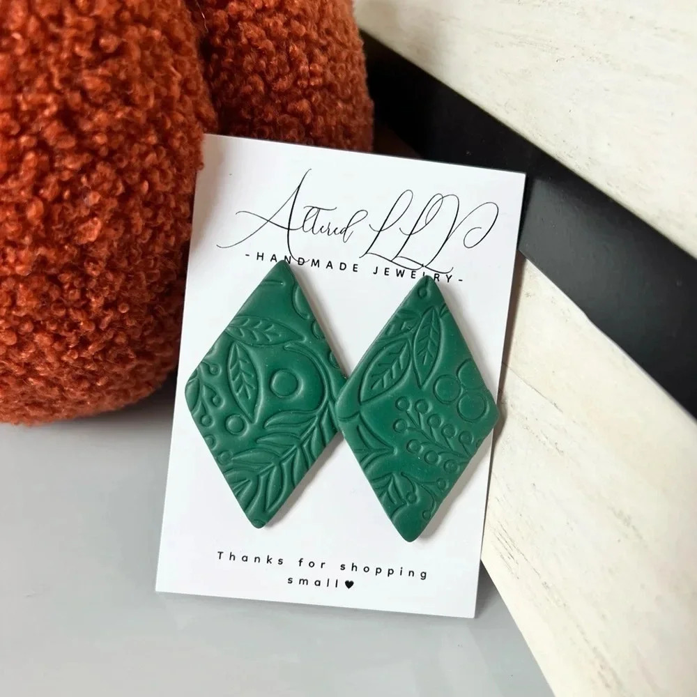 2/$30 Handmade Earrings “Holly” Collection